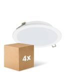 Multipack 4x Philips LED Downlight Lediniare DN065B Meta lWhite 12W 1200lm 110D - 830-840-865 CCT | 175mm - Cutout 150mm - IP20